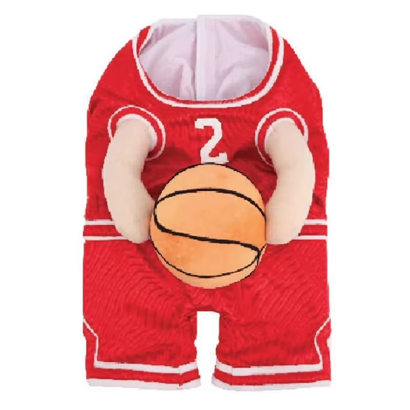 Adorable Dog Basketball Costume with Ball - Perfect for Small Dogs This Autumn!